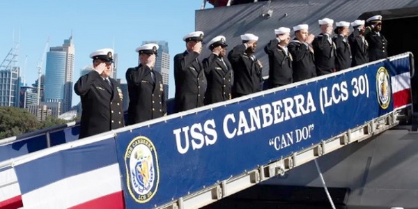 USA | US Navy Littoral Combat Ship USS Canberra (LCS 30) Commissions in Sydney.
