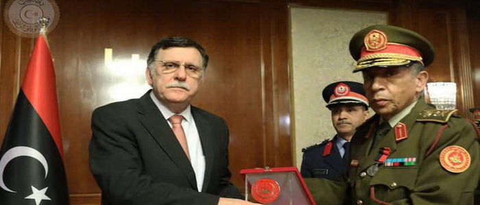 تنصيب الفريق ركن محمد علي محمد المهدي الشريف رسمياً رئيساً للأركان العامة للجيش الليبي .