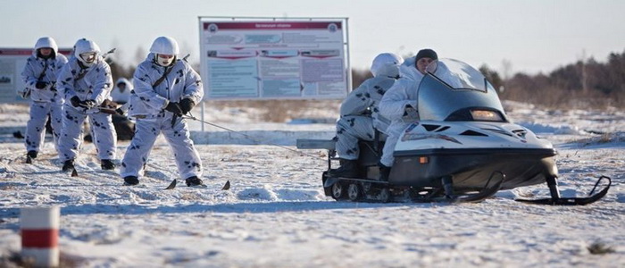 تدريبات إفتراضية لفرق مشاة البحرية الروسية في جزر منطقة القطب الشمالي .