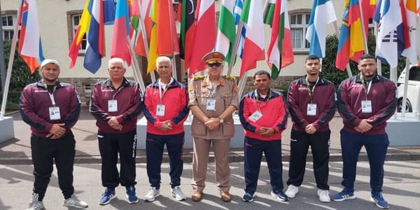 ألمانيا | الاتحاد الرياضي العسكري الليبي  يشارك في منافسات بطولة العالم العسكرية الأولى للفنون القتالية المقامة بجمهورية ألمانيا الإتحادية.