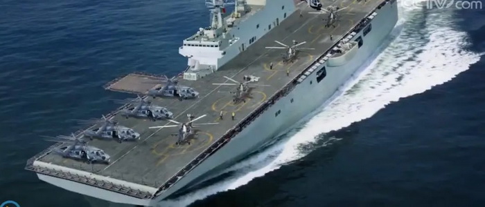 الصين | أول سفينة هجومية برمائية من طراز Hainan من طراز 075 تكمل تقييم التدريب بدوام كامل.