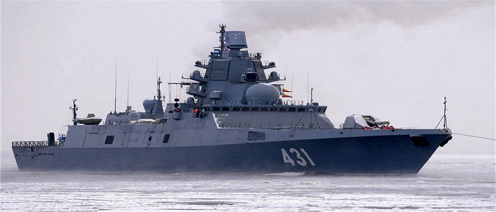 روسيا | فرقاطة الصواريخ الروسية الحديثة مشروع 22350 الأدميرال جولوفكو تنتشر في البحر لتجارب بناة السفن.