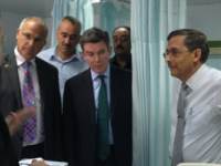 UK Minister Hugh Robertson at Tripoli Medical Centre to meet victims of the Gharghour atrocity  Read more: http://www.libyaherald.com/2013/11/19/zeidan-asks-for-quicker-visas-as-uk-minister-praises-gharghour-protestors