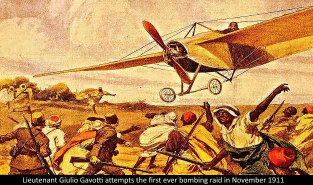 ملازم جوليو محاولات أول غارة قصف من أي وقت مضى في نوفمبر 1911