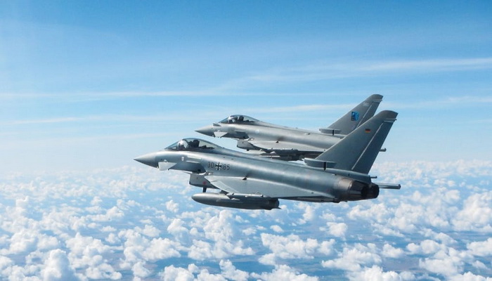القوات الجوية الألمانية والملكية البريطانية تجري تدريبات مشتركة للشرطة الجوية المعززة لحلف الناتو.