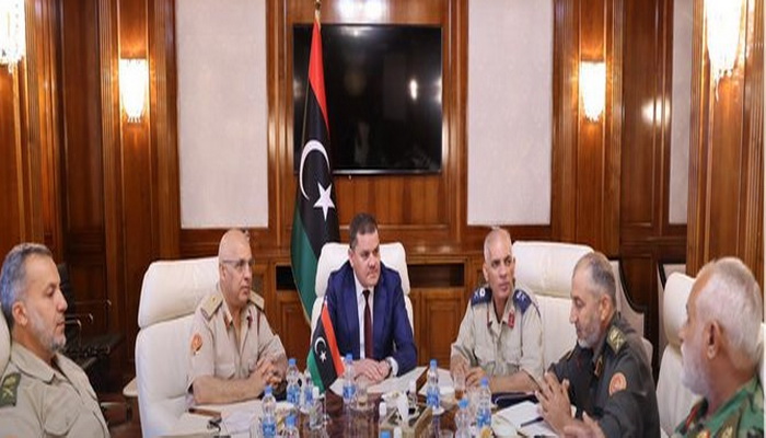 رئيس حكومة الوفاق الوطني وزير الدفاع السيد الدبيبة يجتمع بأعضاء لجنة 5+5 العسكرية الليبية المشنركة.