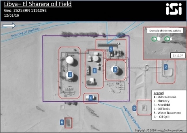 An image of a major oil facility in western Libya.The facility is complete, not damaged and looks maintained and in good condition. ISI's estimation is that the facility can be renewed in a short time.