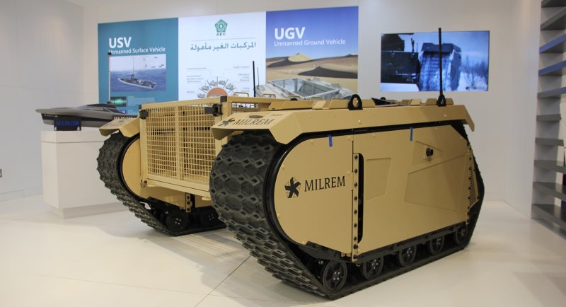 Milrem exhibits its fully customizable UGV at IDEX together with IGG, AEC and Raytheon